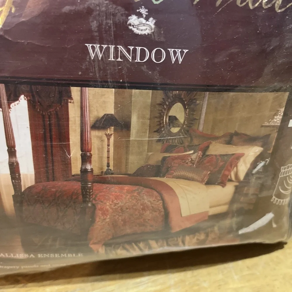 Raymond Waites One Pair‎ Drapery Panels Alissa Striped Copper Burgundy 43x84